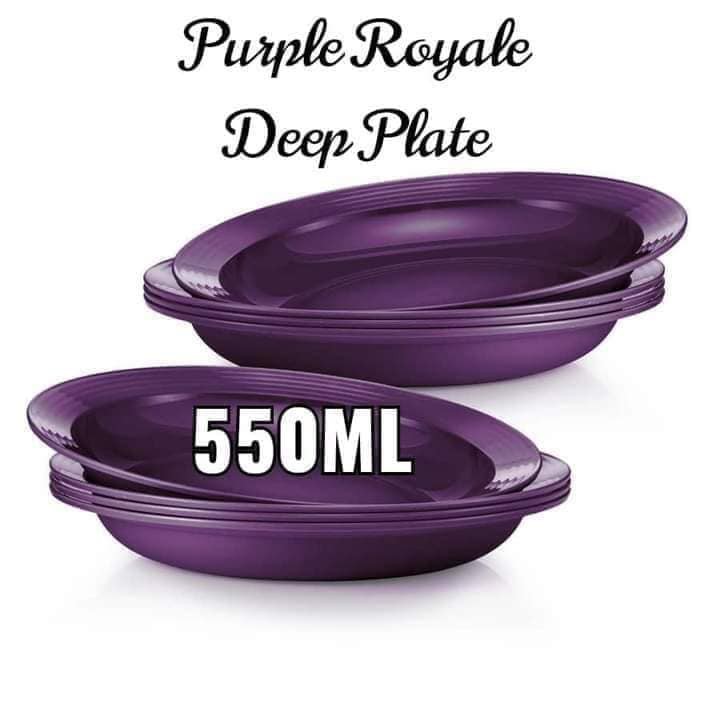 Tupperware Brands ROYAL PURPLE RAYA EDITION/Royale Deep Plate 550ml / Bowl 600ml/Royale Treat Plate
