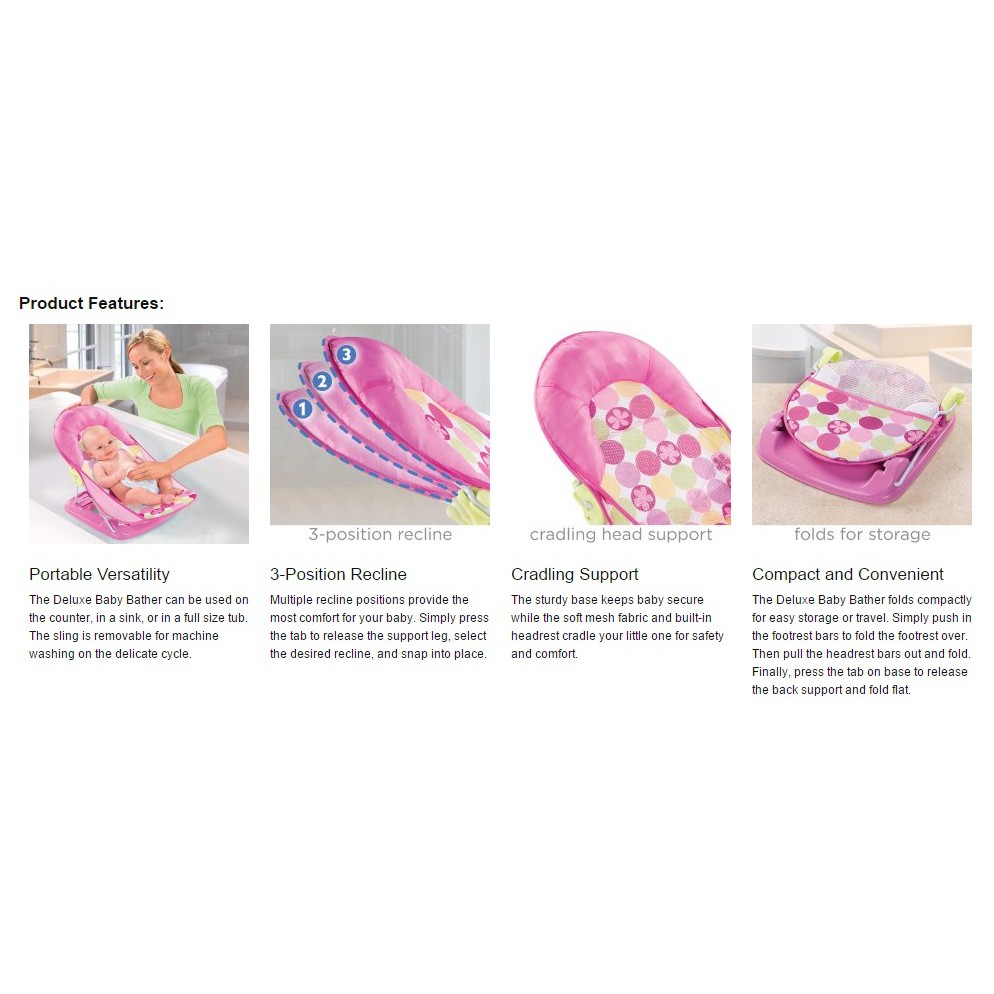 Summer Fundays Deluxe Baby Newborn Infant Bather Shower Tempat