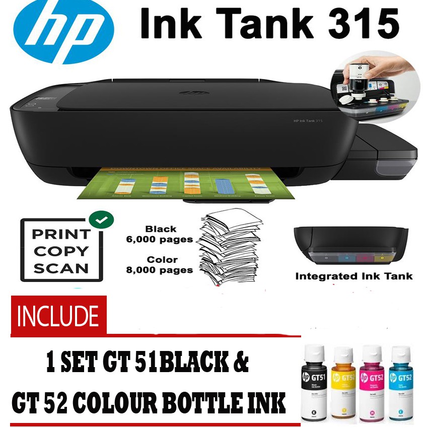 HP INK TANK 315 PRINTER (PRINT,SCAN,COPY) | Shopee Malaysia