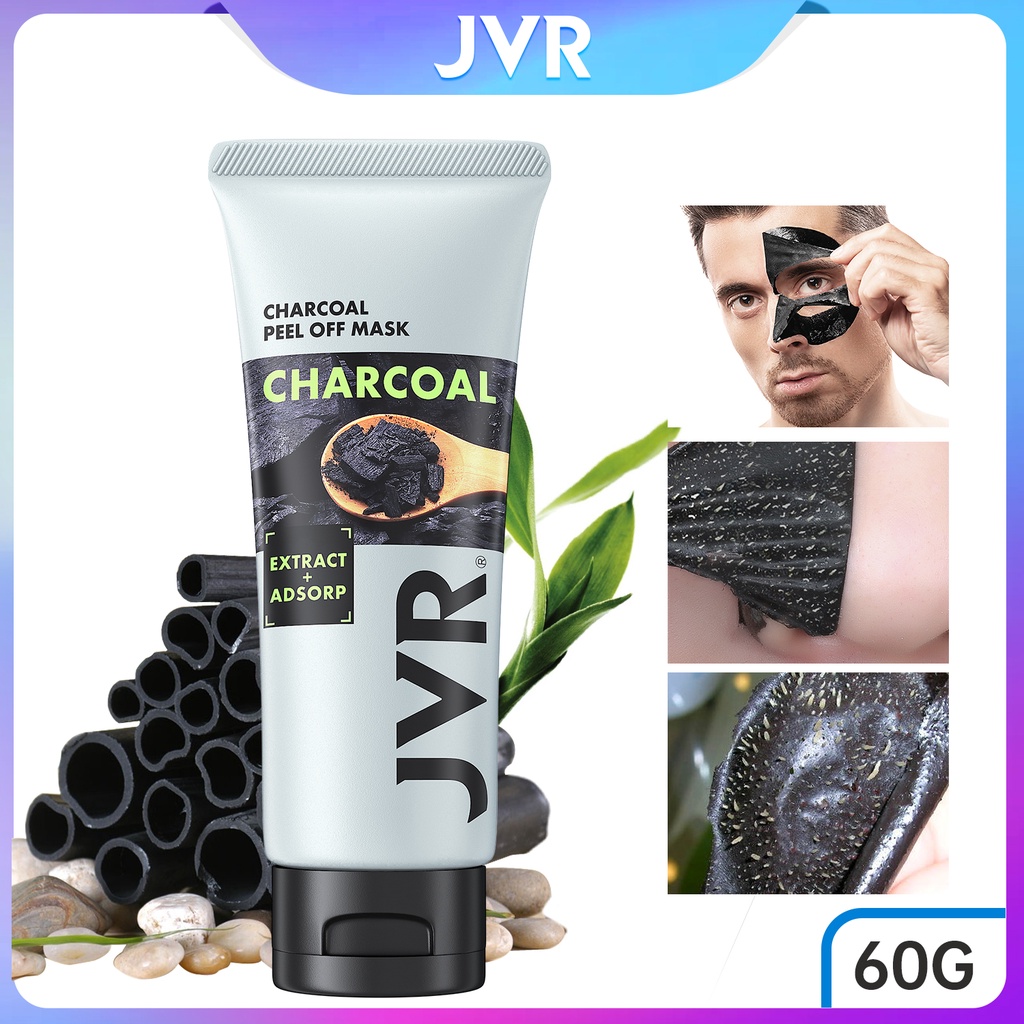 JVR Charcoal Peel Off Mask Blackhead Removal Mask 60g Nose Strips Face Mask Men Skincare Deep