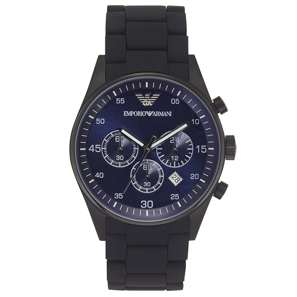 Authentic Emporio Armani Men Sportivo Chronograph Blue Dial Black ...