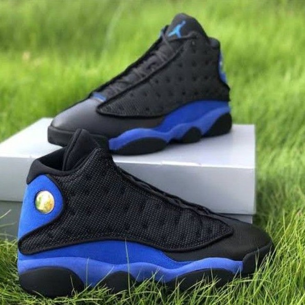 Nike Air Jordan 13 Hyper Royal Black Blue Black Blue Shoes Shopee Malaysia
