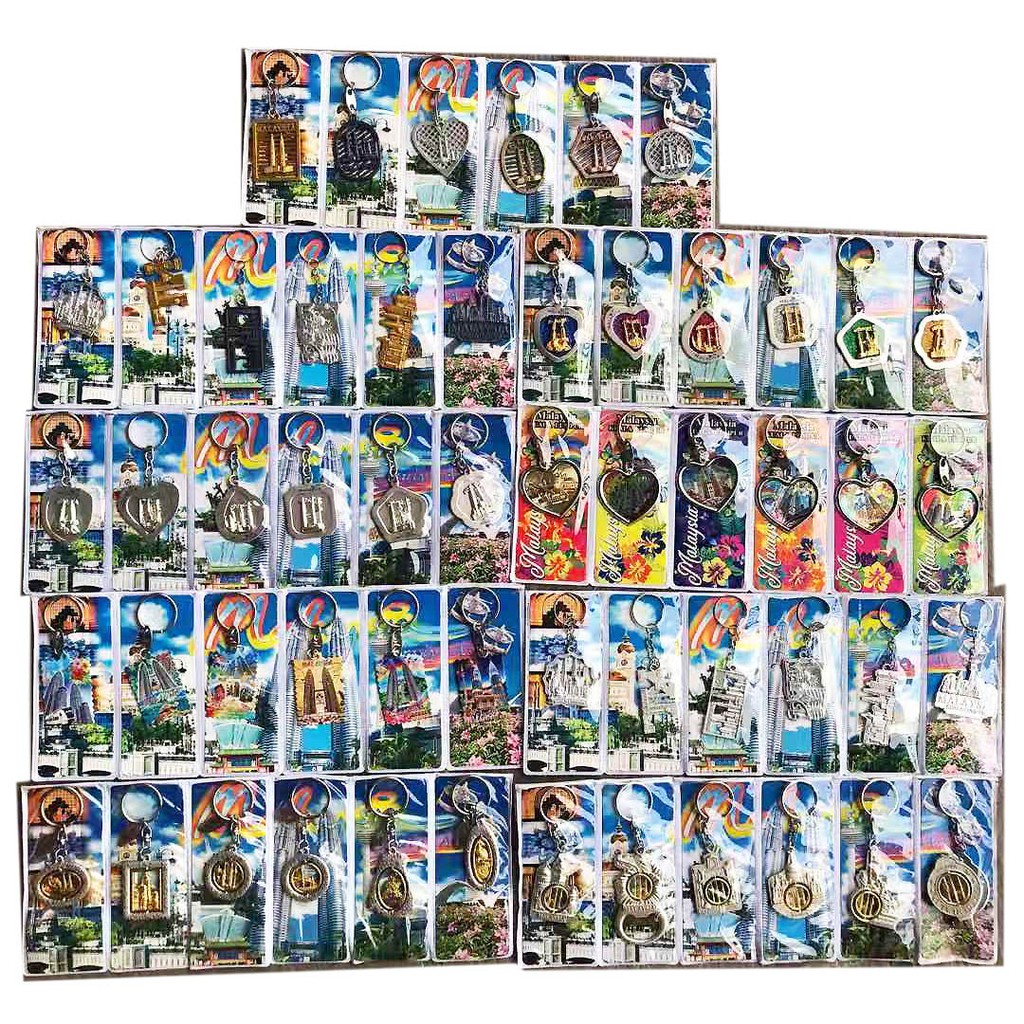 Malaysia India Thailand Bangkok Souvenir Keychain KLCC 6 in 1 design / Gantungan Kunci KLCC