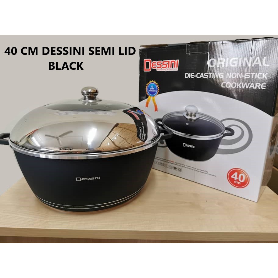  READY STOCK 40CM DESSINI NON STICK COOKING POT  SEMI LID 