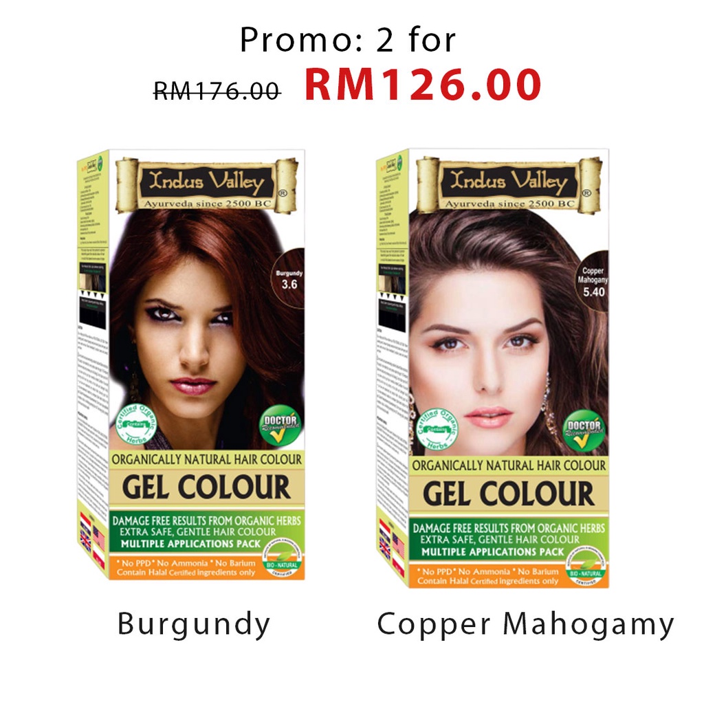 Inai/Heana Gel Hair Color Kit. 1st in Malaysia. INDUS VALLEY Henna Gel Hair  Colour (Halal Warna Rambut) | Shopee Malaysia