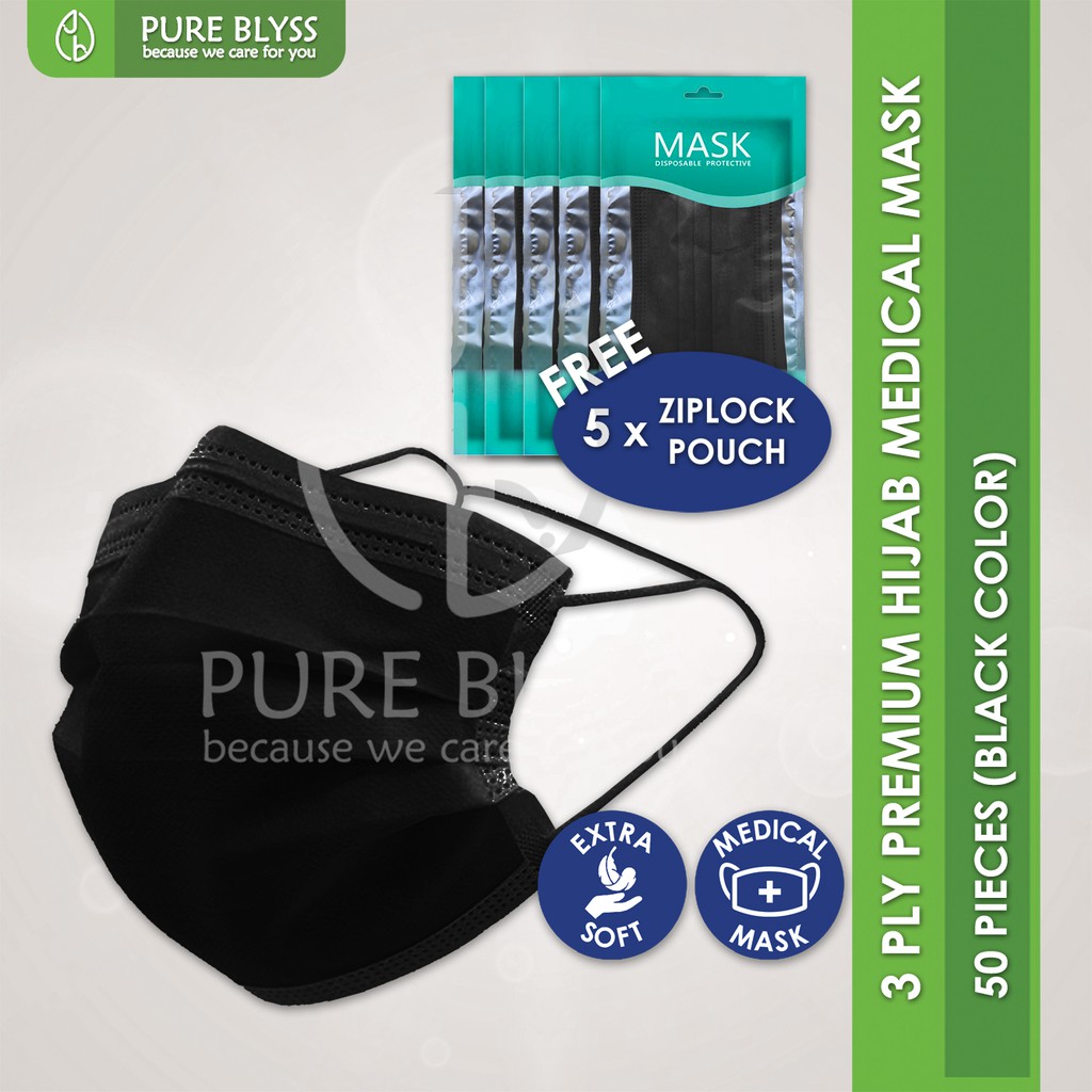 [Ready Stock] Pure Blyss PREMIUM HIJAB Mask 50pcs 10pcs Disposable ...