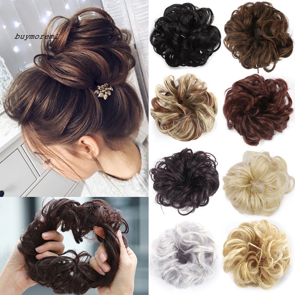 Buyme Synthetic Fiber Curly Chignon Fake Hair Extension Bun Wig
