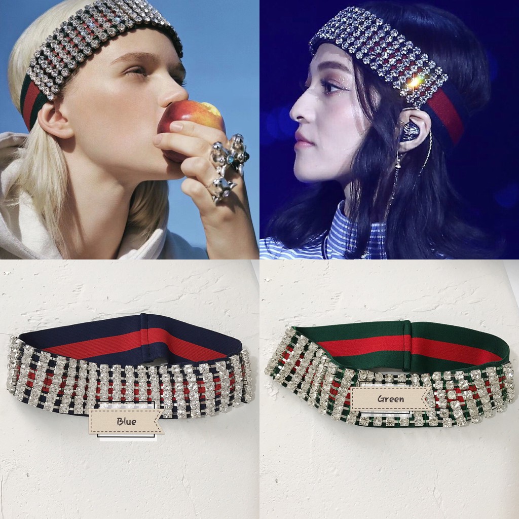1265 Lady Headband Ear Warmer With Diamond Headwrap Elastic Hair Band