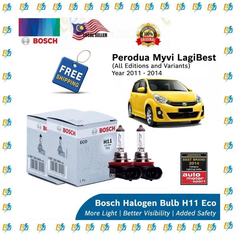 Bosch Halogen Headlight Bulb For Perodua Myvi Lagi Best Year 20112014