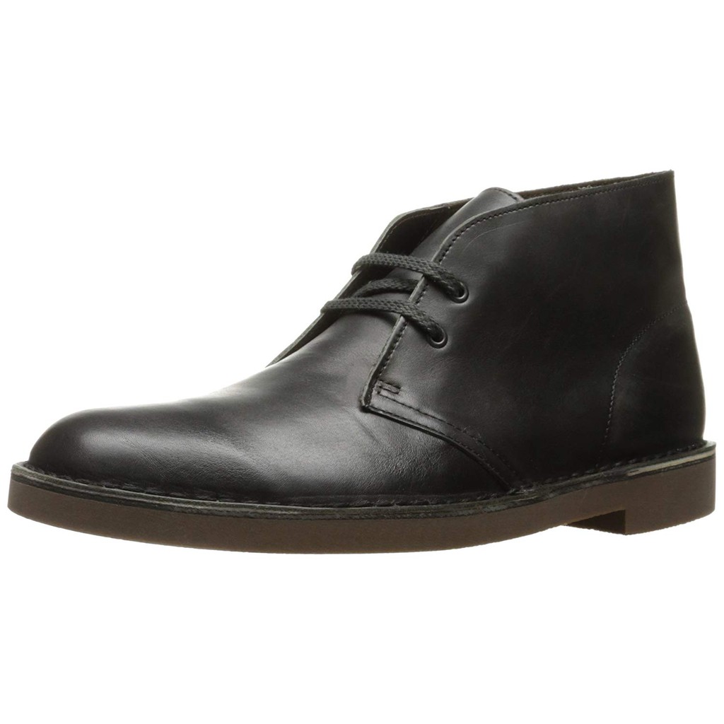 clarks desert boot black smooth leather