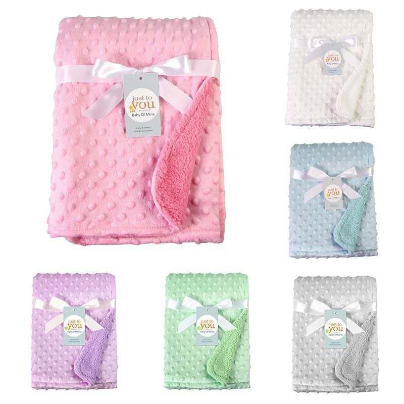 baby Blanket dot newborn bean point bedung bayi kain kids Fleece