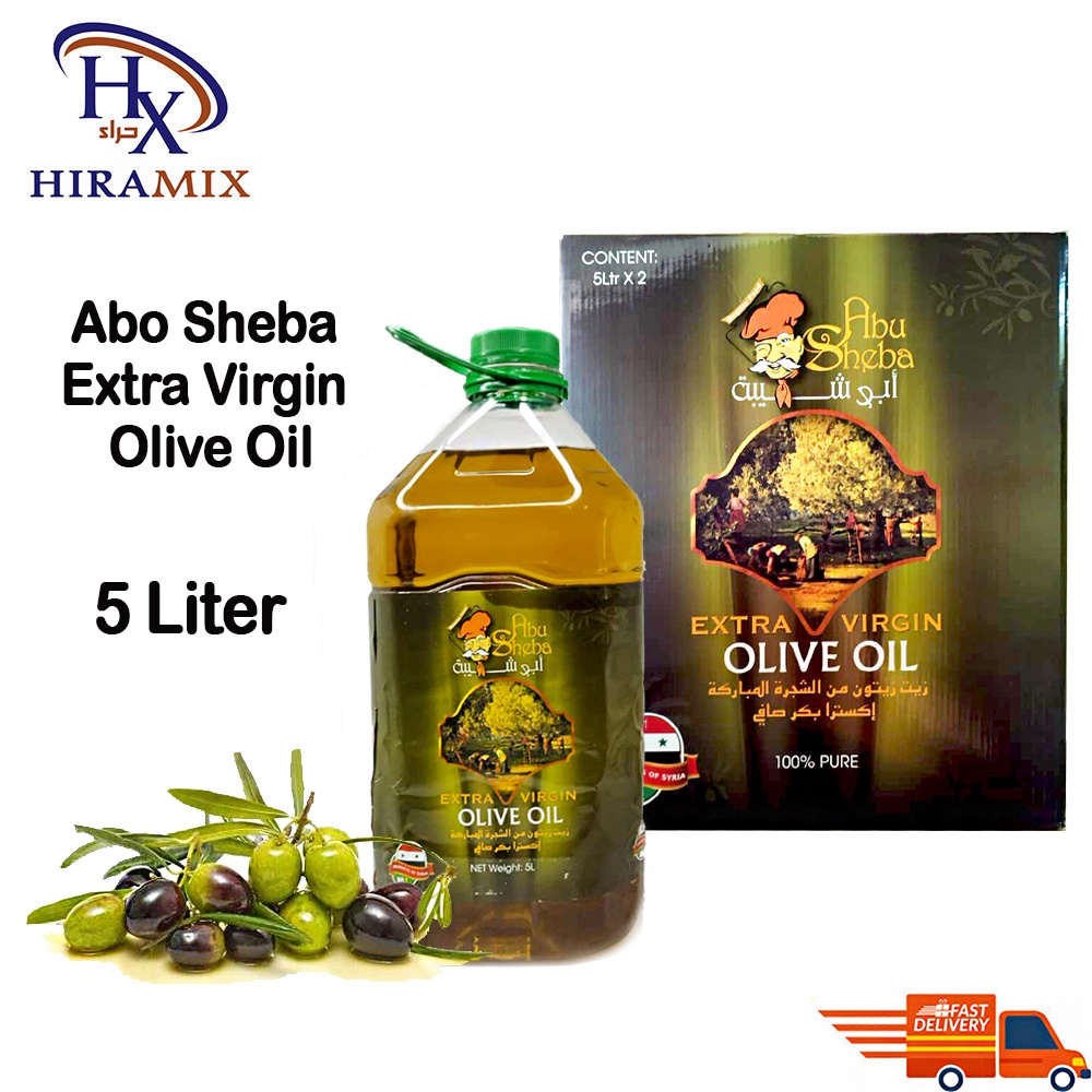 Abo Sheba Extra Virgin Olive Oil Cold Pressed Minyak Zaitun 5 Liter ...