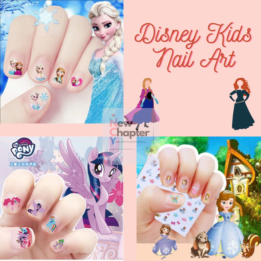 Disney Cartoon Nail Sticker Nail Art Kids Children Frozen Princess Sticker  Kuku Kanak-kanak children pelekat | Shopee Malaysia