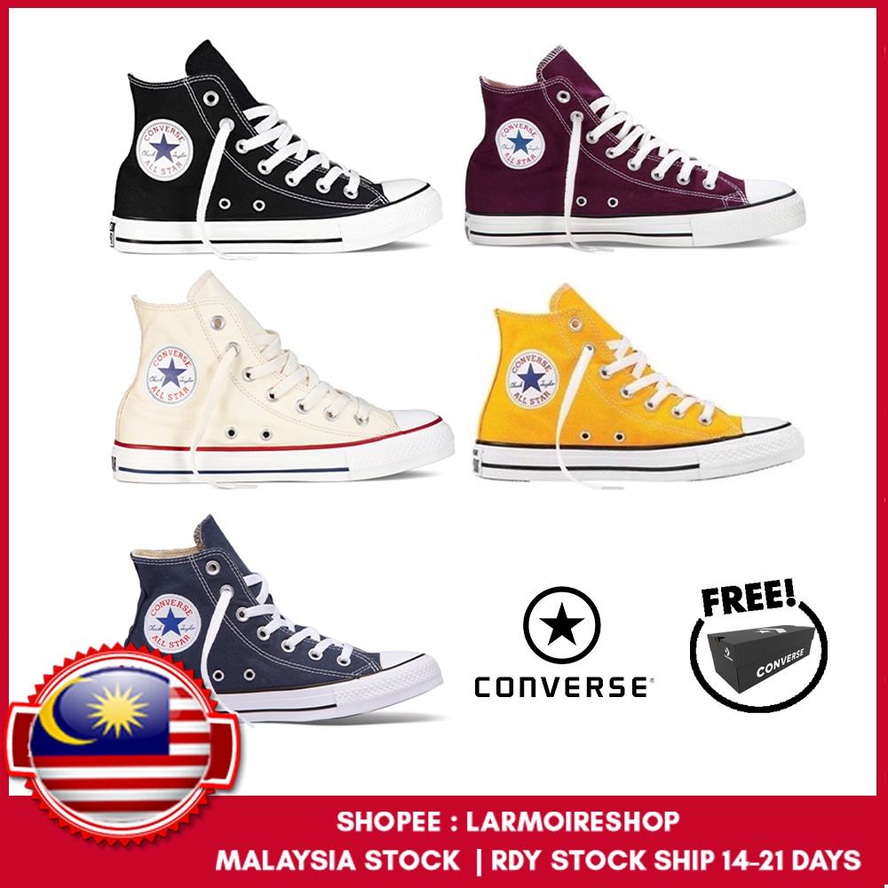 Malaysia Classic All Star Converse High Cut Shoes Kasut Converse Black ...