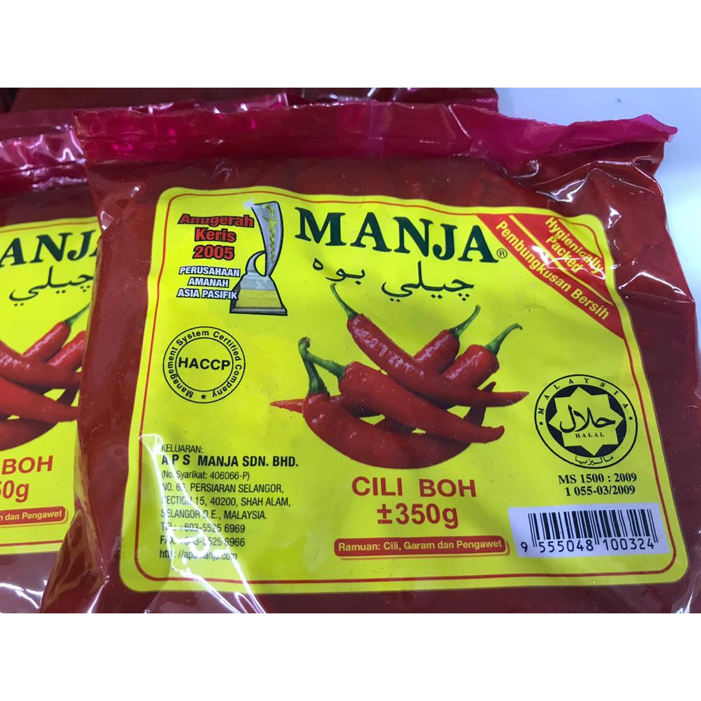 Cili Mesin Cili Boh Jenama Manja 350gram Shopee Malaysia