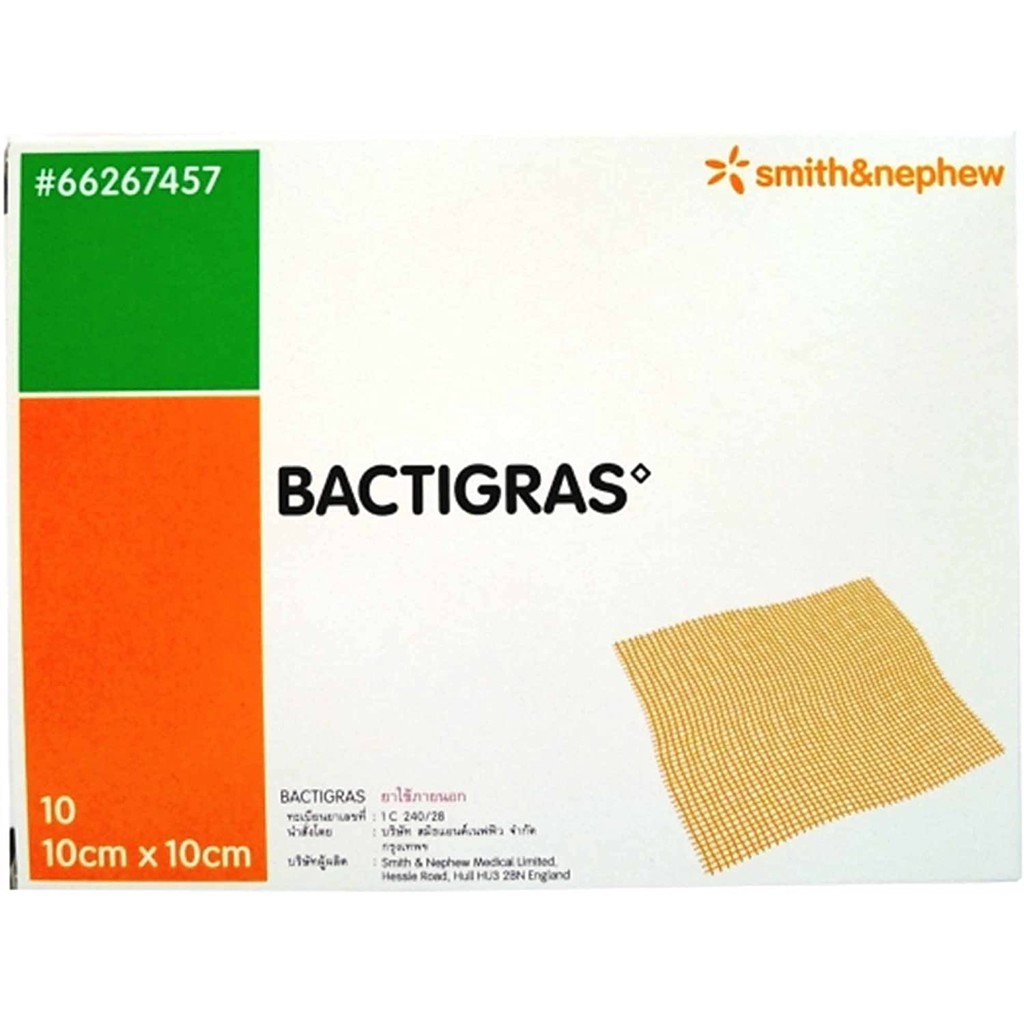 BACTIGRAS MEDICATED PARAFFIN GAUZE 10CM X10CM X 10PCS/BOX (EXP-08/24 ...