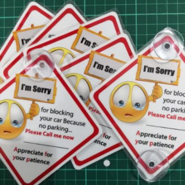 Car Signs - I'm Sorry for blocking your car Sign AS1-7331 | Shopee Malaysia