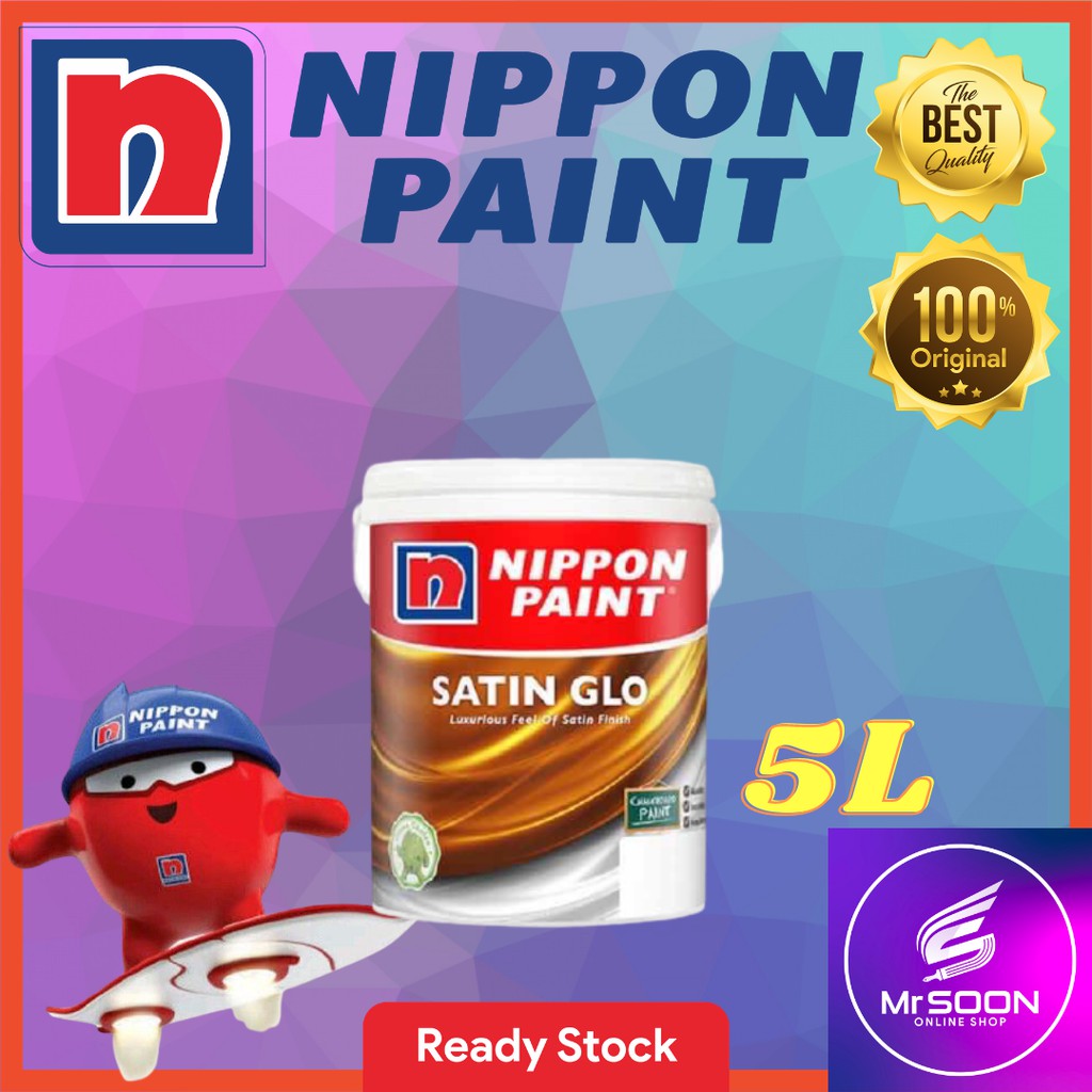 Nippon 5L Satin Glo Interior Paint Cat Dalam Kilat Nippon Nippon 5L Satin Glo Interior Paint Cat Dalam Kilat Nippon