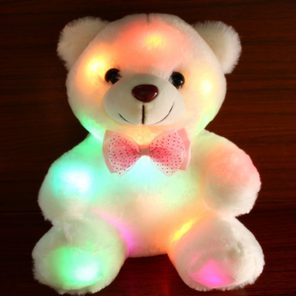 Colorful Bear Plush Toy With Led Light Stuffed Doll For - giant cat plushie grey fluffy big plush large item roblox