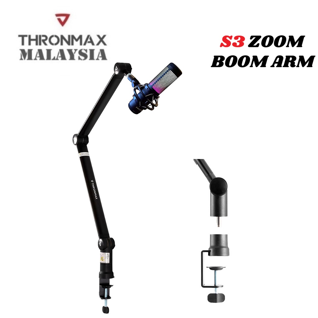 THRONMAX S3 Zoom Boom Premium TubeStyle Broadcast Boom Arm Shopee