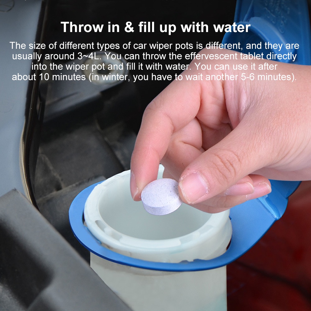 1Pcs Glass water car wiper water concentrated effervescent tablet car