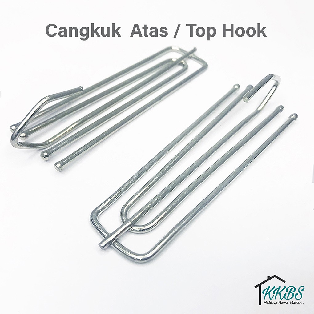 12pcs Cangkuk Langsir Besi Cangkuk Atas (12pcs Top Hook Steel Curtain ...