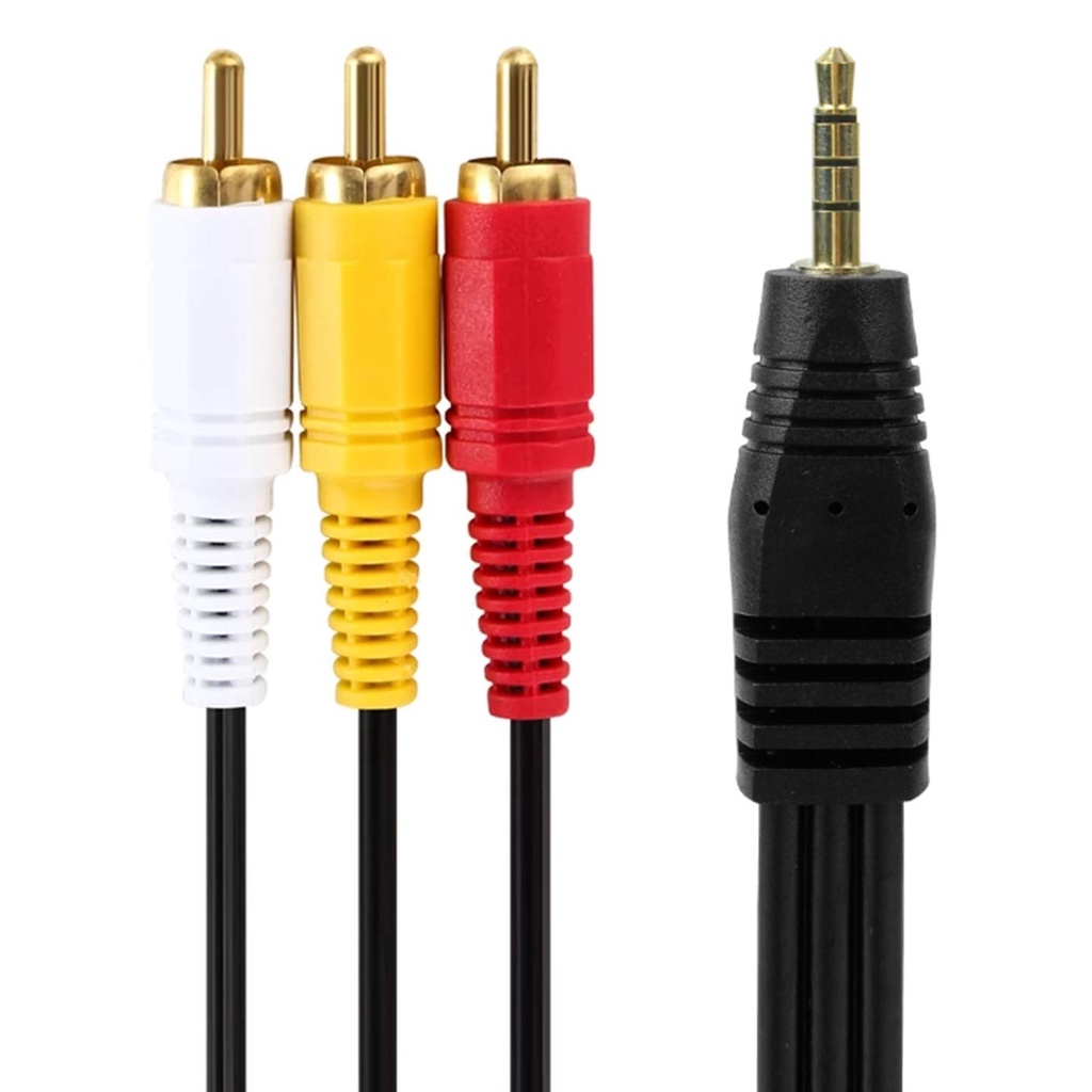 1.5M Gold Plated 3.5mm Stereo Audio Aux to 3 RCA Male Plug AV Audio