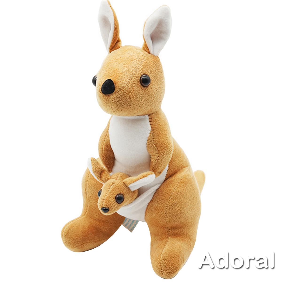 stuffed kangaroo with baby in pouch
