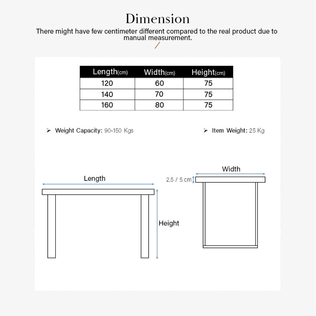 FINSSO: LEIA Solid Rubber Wood Steel Leg Dining Table / Office Table / Meja Makan / 餐桌