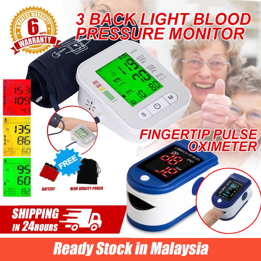 Alat Mengesan Kandungan Oksigen Oximeter + Voice Function +3 Color Back ...