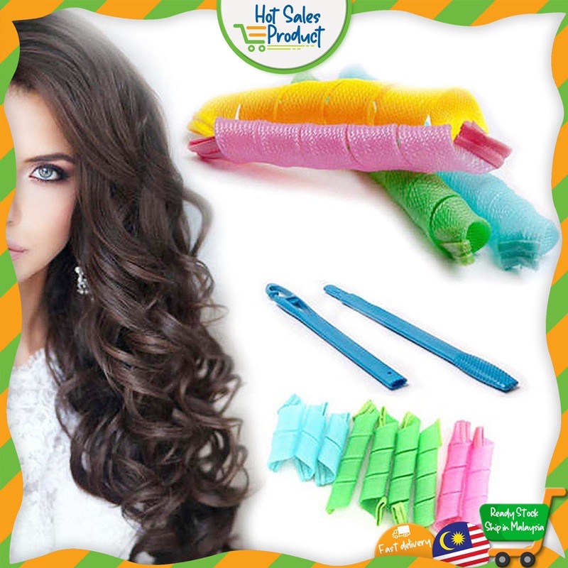 READY STOCK )MAGIC LEVERAG 18pcs Hair Curler Tools Styling Rollers Set |  Shopee Malaysia
