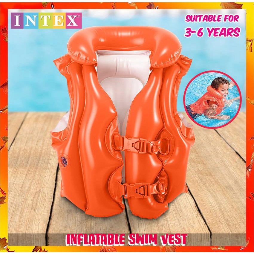 INTEX 58671 Deluxe Swim Vest Inflatable Life Jacket Lifebuoy Swim Vest
