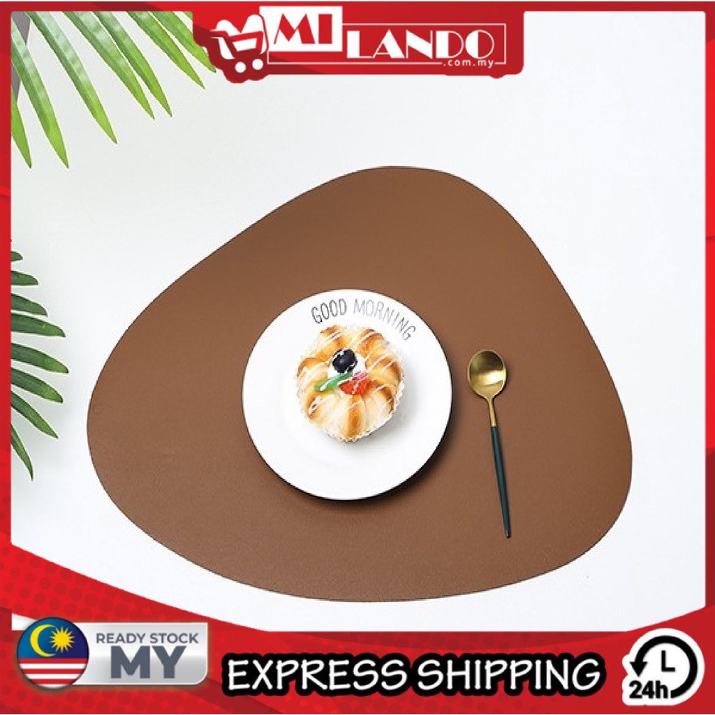MILANDO Waterproof Nordic Style Creative PU Leather Dining Place Table Mat Protector (Type 1)