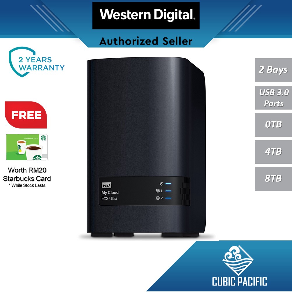 Western Digital Wd My Cloud Ex2 Ultra 2 Bays Nas External Storage Hard Drive Hdd 0tb 4tb 8tb Free Rm Starbucks Card Shopee Malaysia