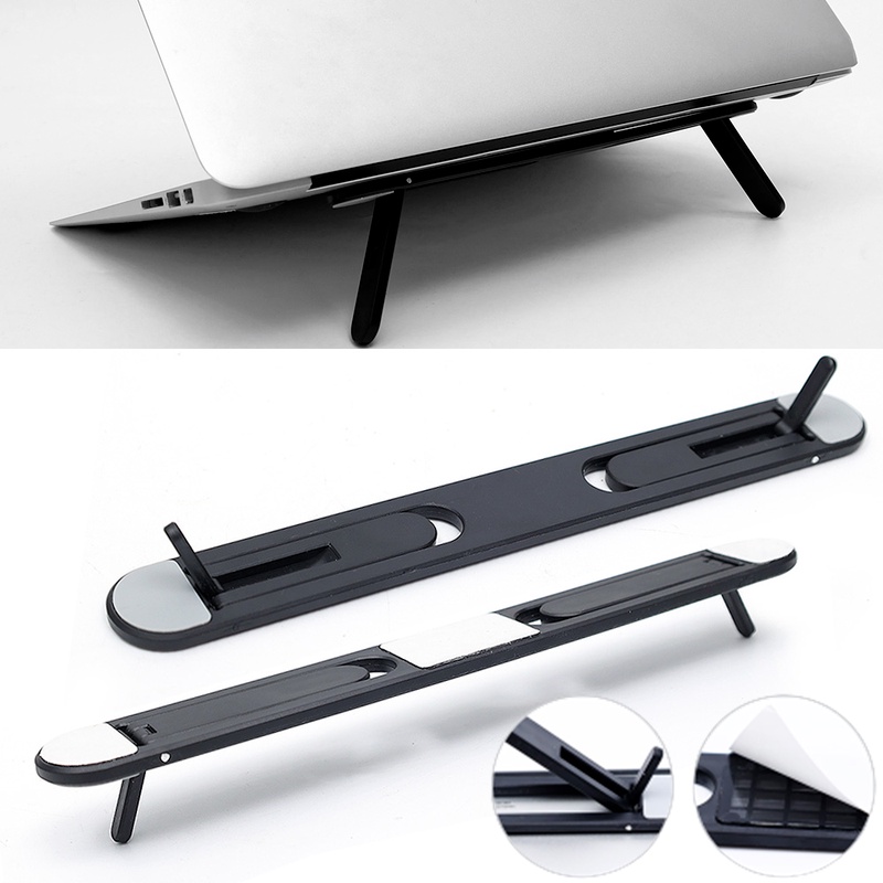 Portable Notebook Foldable Cooling Stand / Non-slip Self-adhesive Invisible Laptop Holder For Universal Laptops