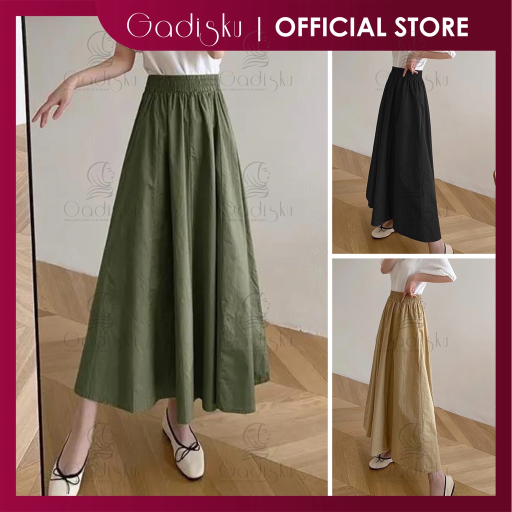 Gadisku Women long skirt muslimah cotton skirt Labuh skirt plus size ...