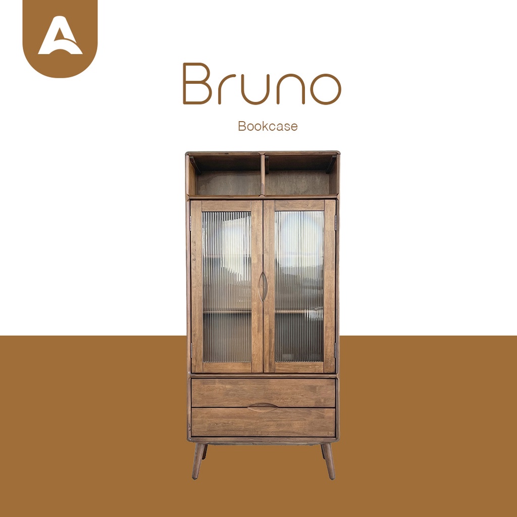 Arturo Bruno Solid Wood Bookcase Shopee Malaysia