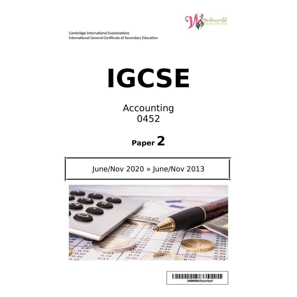 IGCSE Accounting 0452 | Paper 2 | Question Papers | Shopee Malaysia