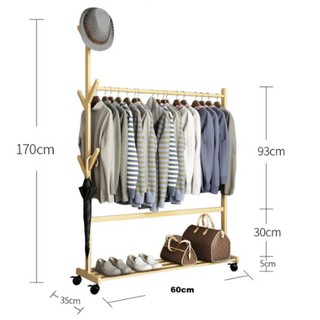  HOTEL  STYLE DENGAN RODA Modern Hanger  Coat Clothes Hanger  