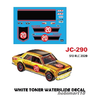 JC-068 White Toner Waterslide Decals> DATSUN 510 JH2> For Custom 1:64 Hot Wheels 