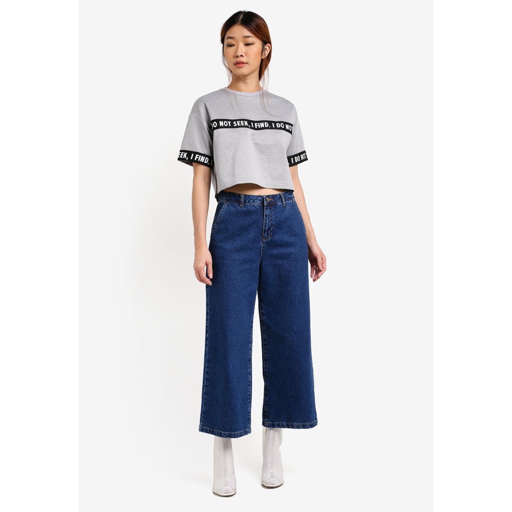 Kitschen Do Not Seek Crop Top Grey 05 1592 Shopee Malaysia