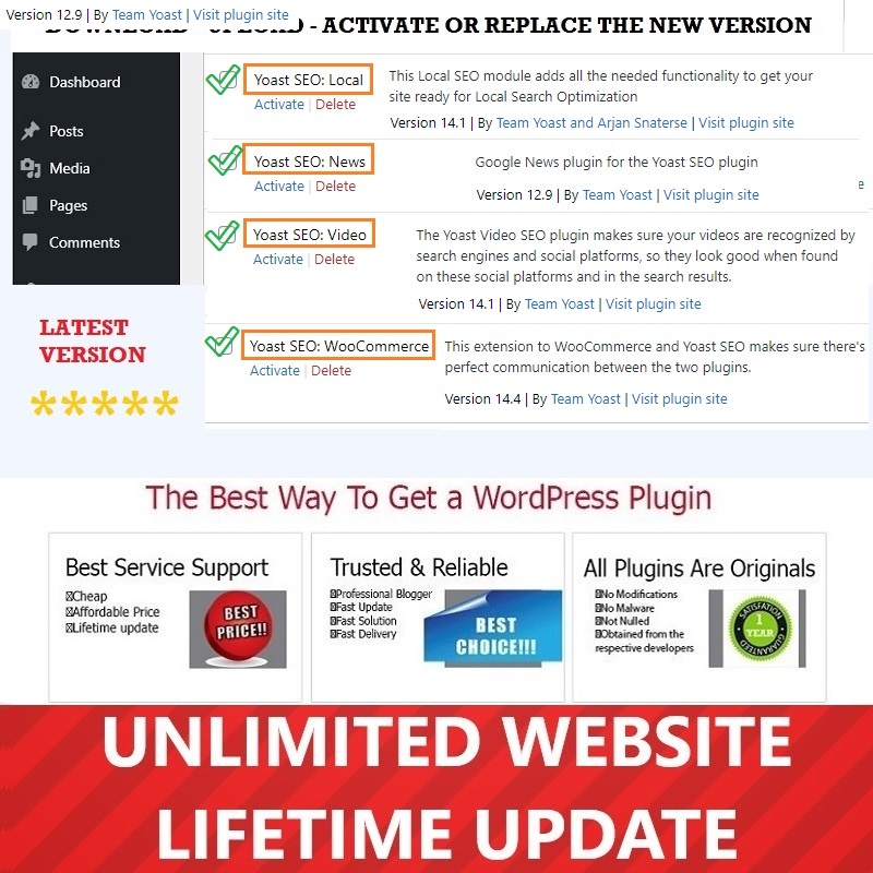 Lifetime Updates Latest Version Yoast SEO Premium WordPress Plugin