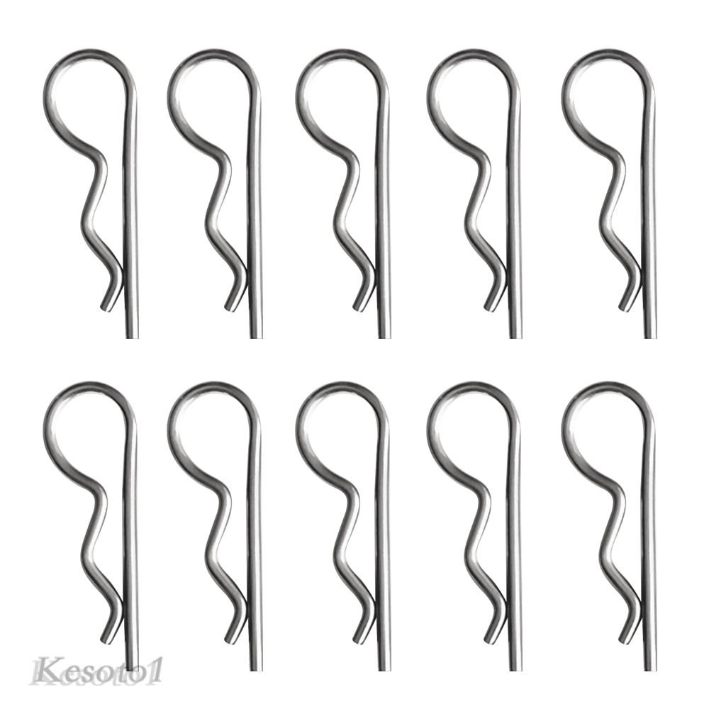 10pcs R Pins Shaft Retaining Clips Stainless Steel Hair Spring