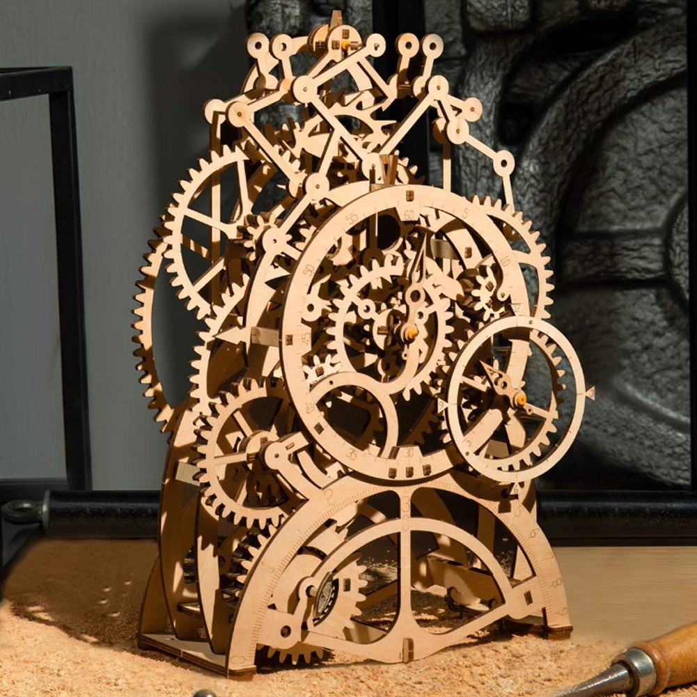 ROKR 3D Wooden Model Kits Gear Clock Laser Cut Pendulum