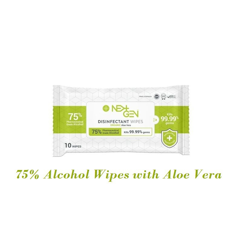 NextGen 75% Alcohol Disinfectant Wipes with Aloe Vera 10's
