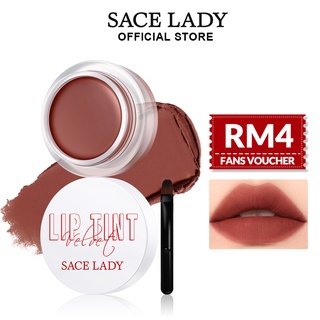 SACE LADY Liptint Matte Makeup Velvet Lip Cream Long Lasting Lipstick Cosmetic 6 Colors with Lip Brush
