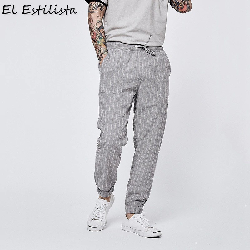 striped linen pants mens