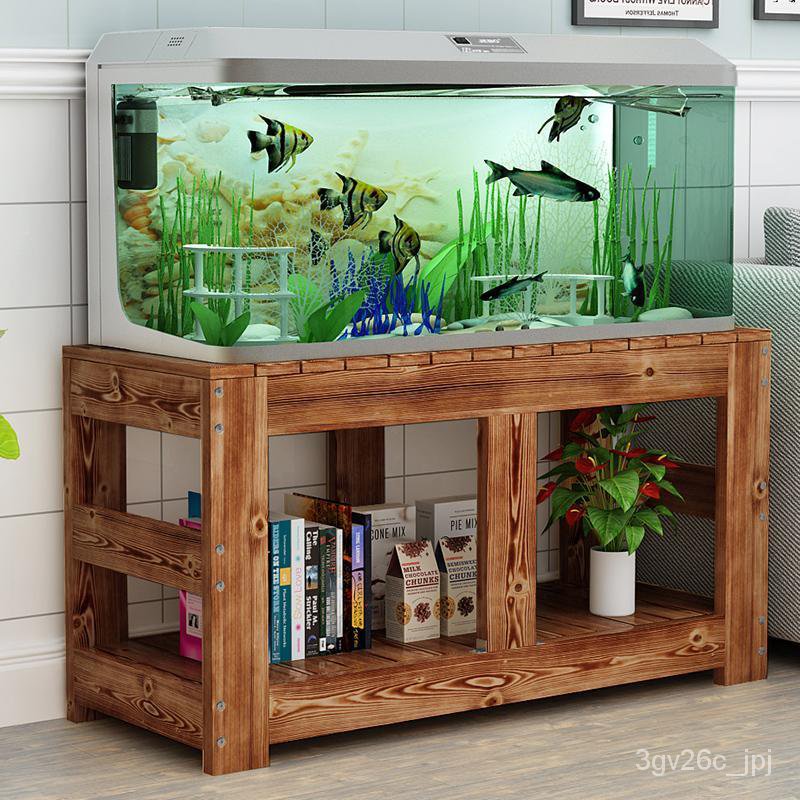Simple Pine Small Aquarium Base, Fish Tank Stand Bookcase