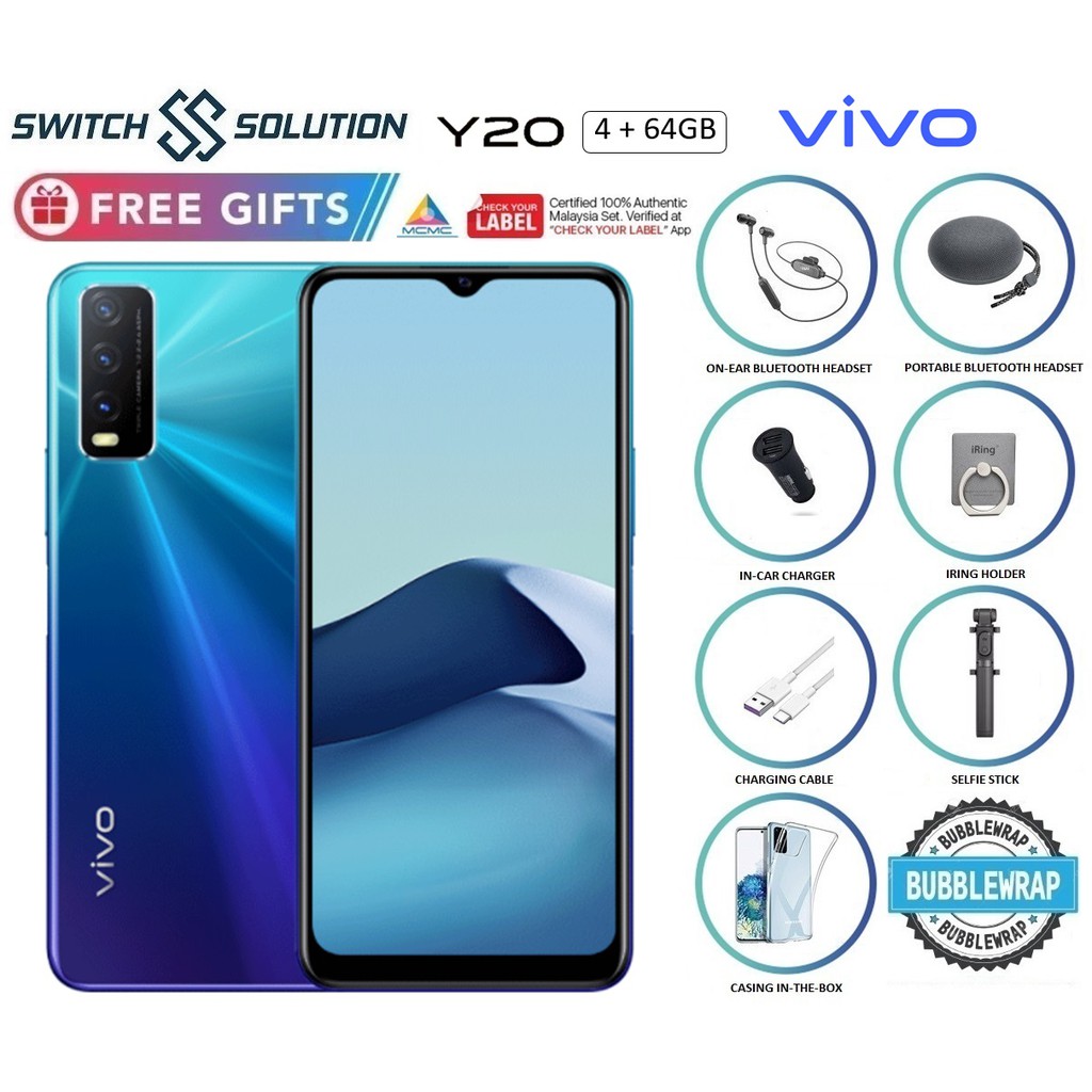 Vivo Y20 4gb Ram 64gb Rom Original Handset 1 Year Warranty By Vivo Malaysia Shopee Malaysia