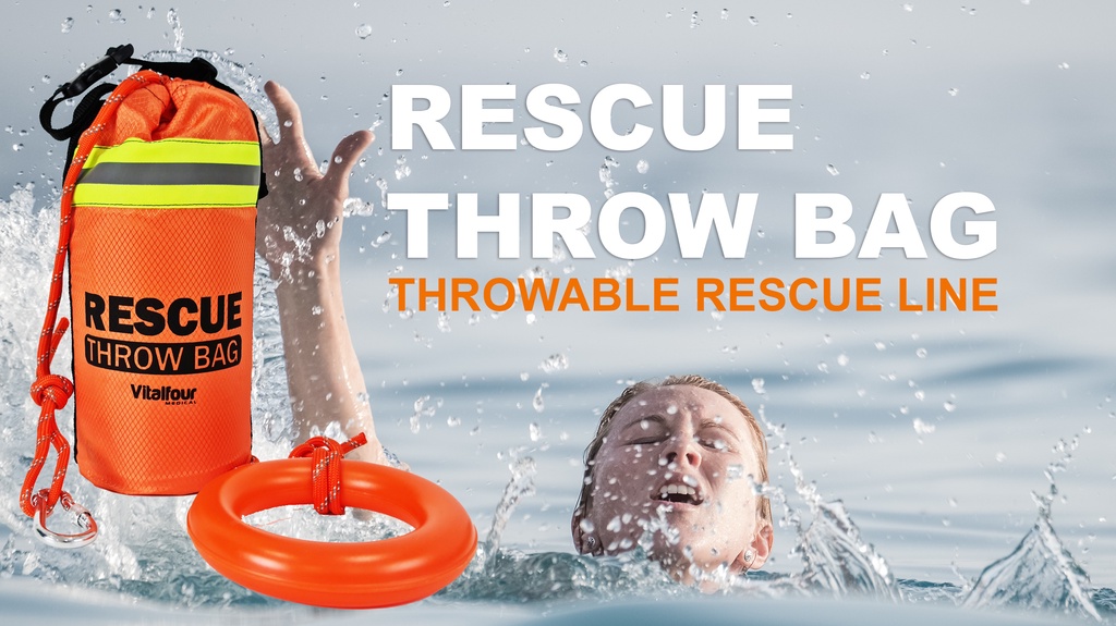 Vitalfour Premium Water Rescue Throw Bag (For Disaster Flood Banjir Flood  Water Sport Boating Kayaking) (30METER)